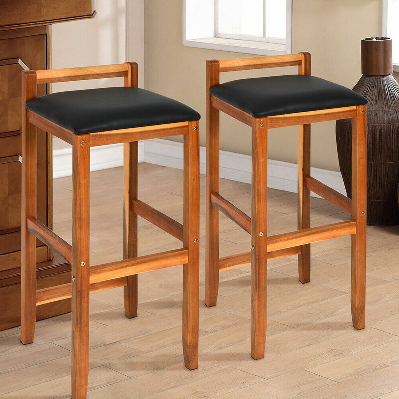 Acacia Wood Bar Stools - Stools Item